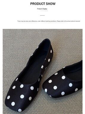 Women's Black Polka Dot Ballet Flats
